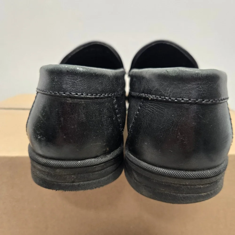 Croft & Barrow Nantucket Black Leather Woven Loafers Mens 10 M Slip On Shoes